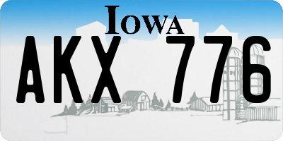 IA license plate AKX776