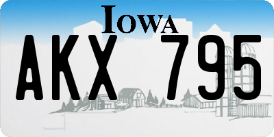 IA license plate AKX795