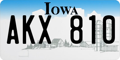 IA license plate AKX810