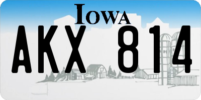 IA license plate AKX814