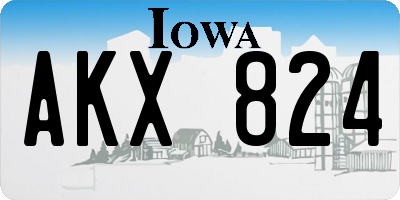 IA license plate AKX824