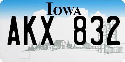 IA license plate AKX832