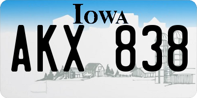 IA license plate AKX838