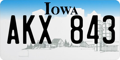 IA license plate AKX843