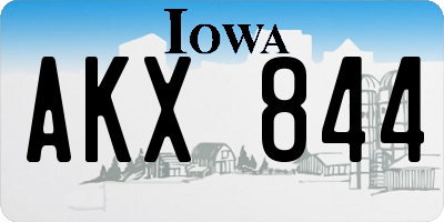 IA license plate AKX844