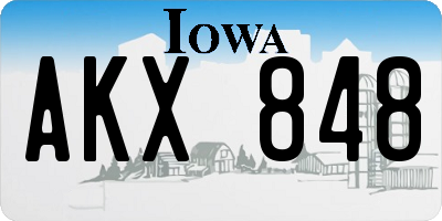 IA license plate AKX848