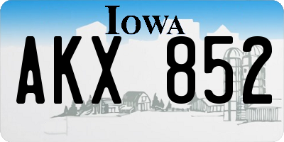 IA license plate AKX852