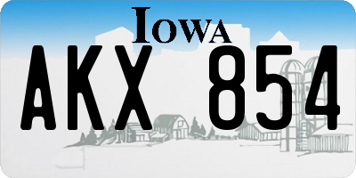 IA license plate AKX854
