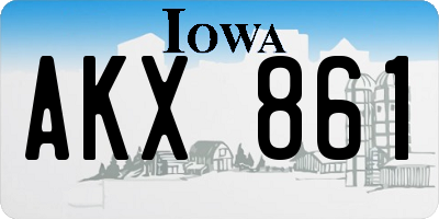 IA license plate AKX861