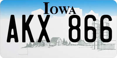 IA license plate AKX866