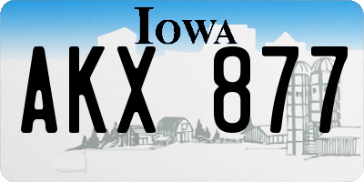 IA license plate AKX877