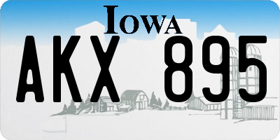 IA license plate AKX895