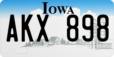 IA license plate AKX898