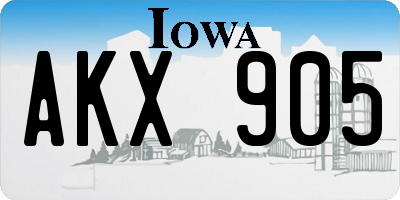 IA license plate AKX905