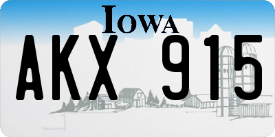 IA license plate AKX915