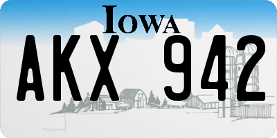 IA license plate AKX942