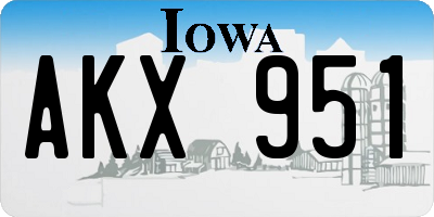 IA license plate AKX951