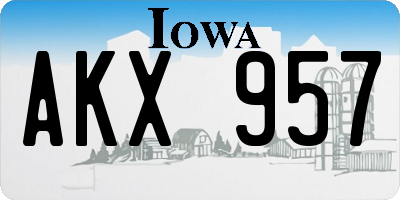 IA license plate AKX957