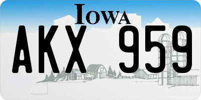 IA license plate AKX959