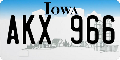 IA license plate AKX966