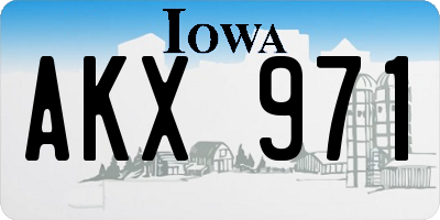 IA license plate AKX971
