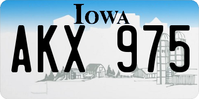 IA license plate AKX975