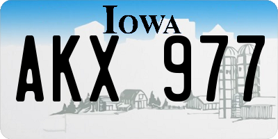 IA license plate AKX977