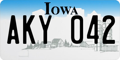 IA license plate AKY042