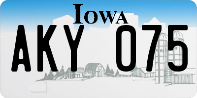 IA license plate AKY075