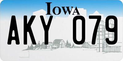 IA license plate AKY079