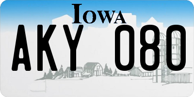 IA license plate AKY080