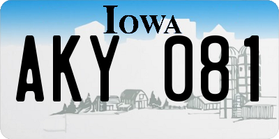 IA license plate AKY081