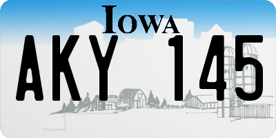 IA license plate AKY145
