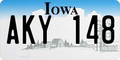 IA license plate AKY148