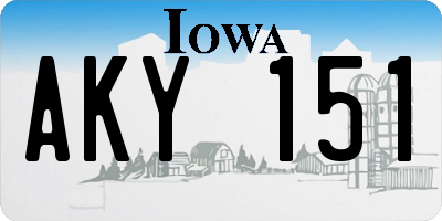 IA license plate AKY151