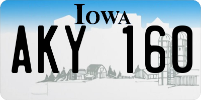 IA license plate AKY160