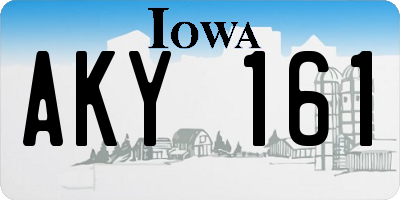 IA license plate AKY161