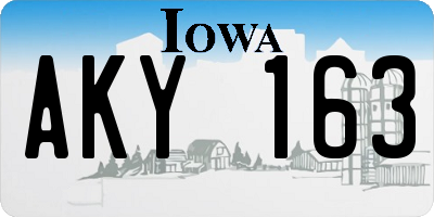IA license plate AKY163