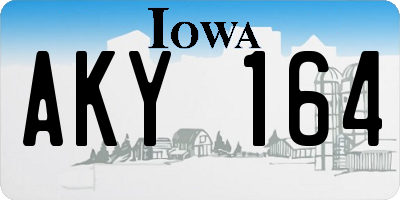 IA license plate AKY164
