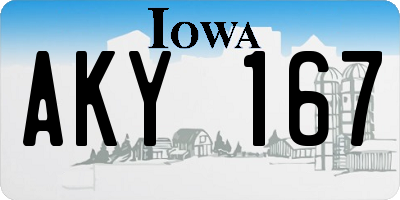 IA license plate AKY167