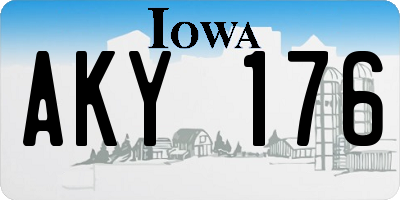IA license plate AKY176