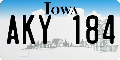 IA license plate AKY184