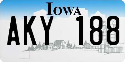 IA license plate AKY188