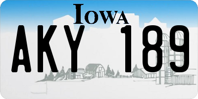 IA license plate AKY189