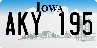 IA license plate AKY195