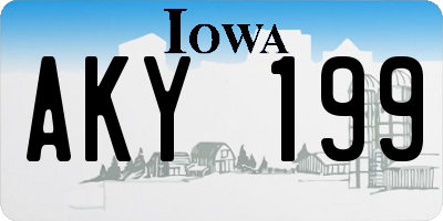IA license plate AKY199