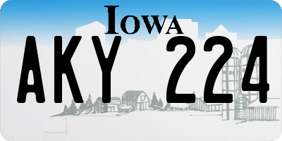 IA license plate AKY224
