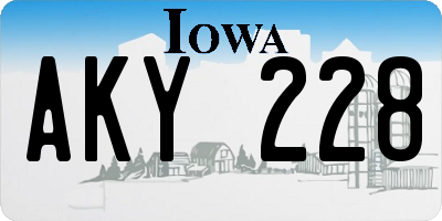 IA license plate AKY228