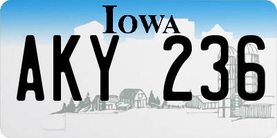 IA license plate AKY236