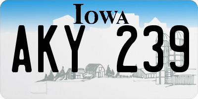 IA license plate AKY239